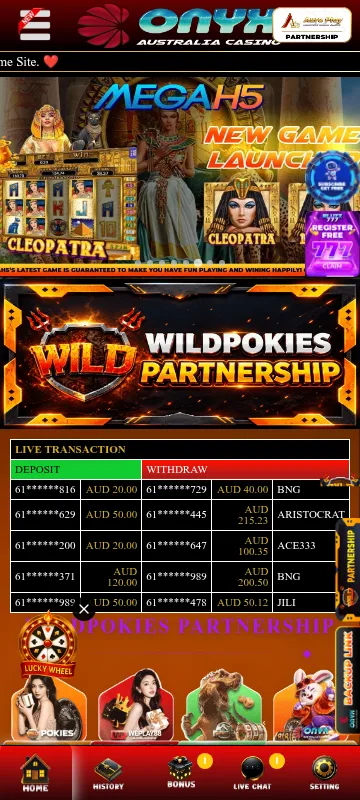 Onyx Casino mobile-optimised website on a smartphone